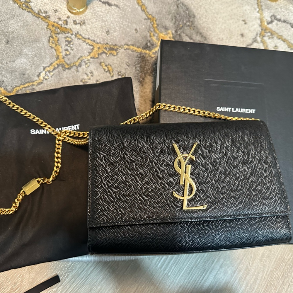 YSL Black and Gold Chain Bag